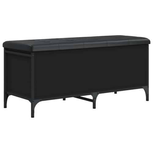 Klupa za pohranu crna 102 x 42 x 45 cm od konstruiranog drva - Crna 102 x 42 x 45 cm Cijena