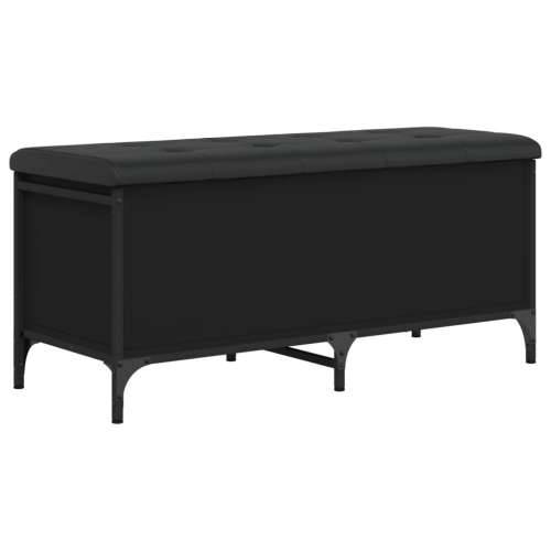 Klupa za pohranu crna 102 x 42 x 45 cm od konstruiranog drva - Crna 102 x 42 x 45 cm Cijena
