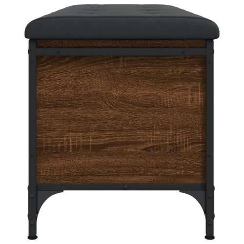 Klupa za pohranu boja hrasta 102x42x45 cm od konstruiranog drva - Smeđi hrast 102 x 42 x 45 cm Cijena