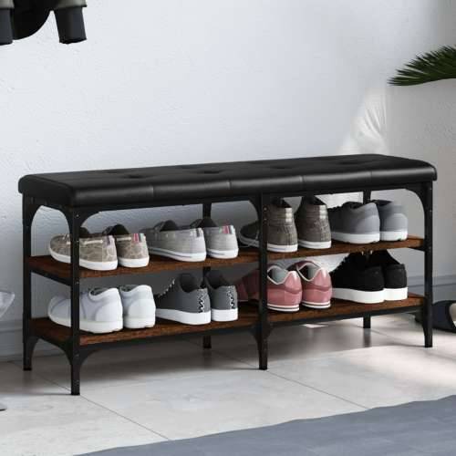Klupa za cipele smeđa boja hrasta 102x32x47cm konstruirano drvo - Smeđi hrast 102 x 32 x 47 cm Cijena