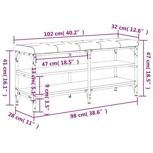Klupa za cipele smeđa boja hrasta 102x32x47cm konstruirano drvo - Smeđi hrast 102 x 32 x 47 cm Cijena