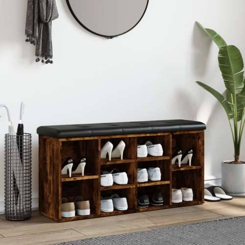 Klupa za cipele boja dimljenog hrasta 102 x 32 x 50 cm drvena - Dimljeni hrast 102 x 32 x 50 cm Cijena