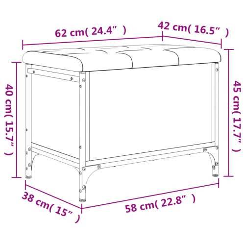 Klupa za pohranu crna 62 x 42 x 45 cm od konstruiranog drva - Crna 62 x 42 x 45 cm Cijena