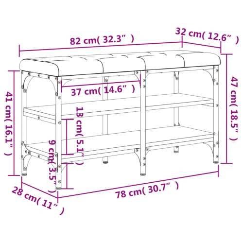 Klupa za cipele smeđa boja hrasta 82x32x47 cm konstruirano drvo - Smeđi hrast 82 x 32 x 47 cm Cijena