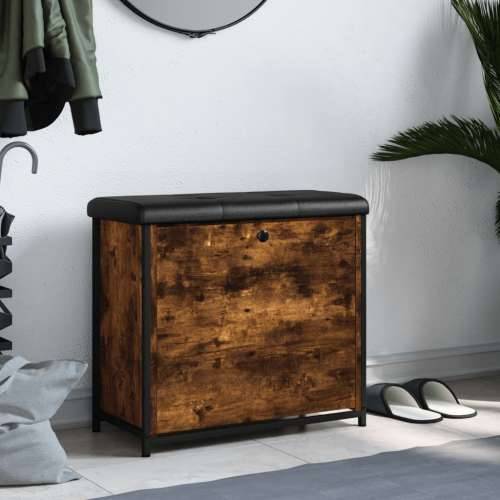 Klupa za cipele s preklopnom ladicom boja hrasta 62x32x56 cm - Dimljeni hrast 62 x 32 x 56 cm Cijena