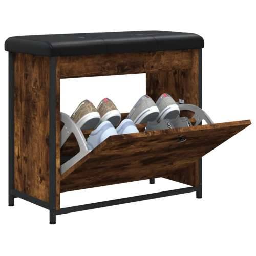 Klupa za cipele s preklopnom ladicom boja hrasta 62x32x56 cm - Dimljeni hrast 62 x 32 x 56 cm Cijena