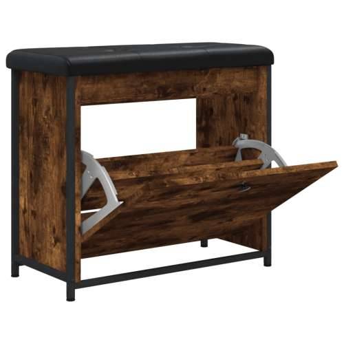 Klupa za cipele s preklopnom ladicom boja hrasta 62x32x56 cm - Dimljeni hrast 62 x 32 x 56 cm Cijena