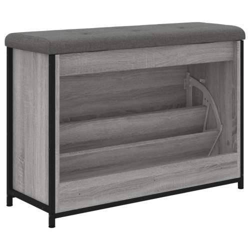 Klupa za cipele s preklopnom ladicom boja hrasta 82x32x56 cm - Sivi hrast sonoma 82 x 32 x 56 cm Cijena