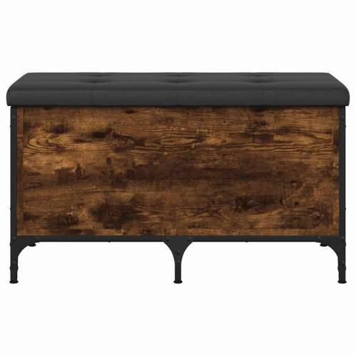 Klupa za pohranu boja hrasta 82x42x45 cm od konstruiranog drva - Dimljeni hrast 82 x 42 x 45 cm Cijena