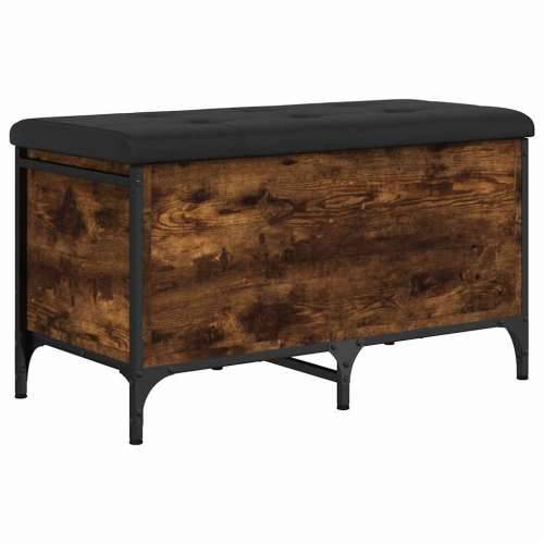 Klupa za pohranu boja hrasta 82x42x45 cm od konstruiranog drva - Dimljeni hrast 82 x 42 x 45 cm Cijena