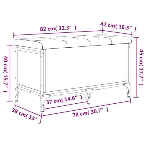 Klupa za pohranu boja hrasta 82x42x45 cm od konstruiranog drva - Dimljeni hrast 82 x 42 x 45 cm Cijena
