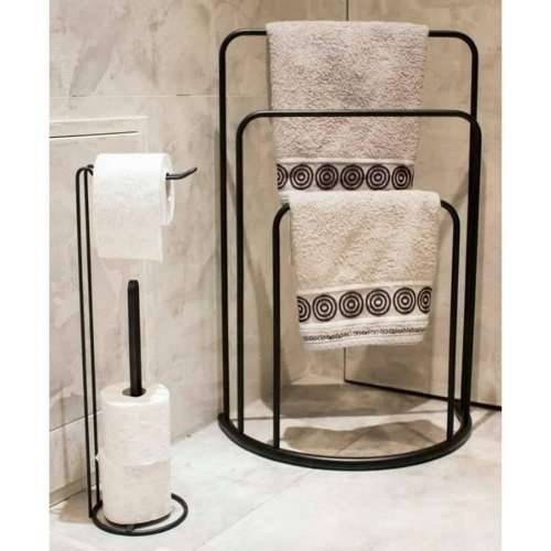 Bathroom Solutions stojeći stalak za ručnike 49,5 x 75 cm metalni crni Cijena