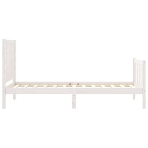 Okvir kreveta s uzglavljem bijeli mali od masivnog drva - Bijela 75 x 190 cm Cijena