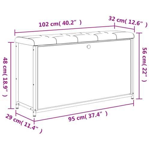 Klupa za cipele s preklopnom ladicom boja hrasta 102x32x56 cm - Dimljeni hrast 102 x 32 x 56 cm Cijena