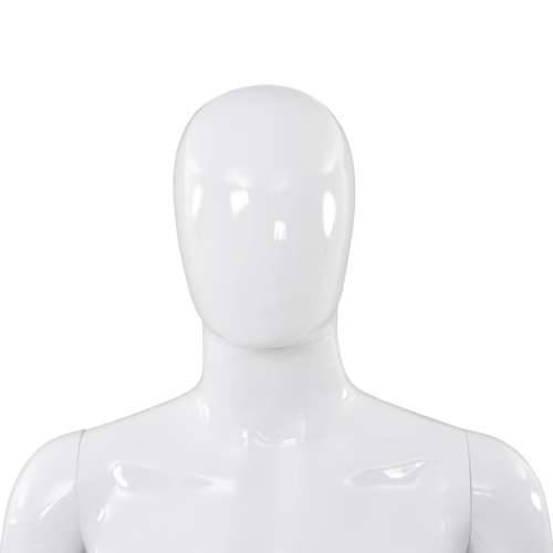 Muška lutka za izlog sa staklenim postoljem bijela sjajna 185 cm Cijena