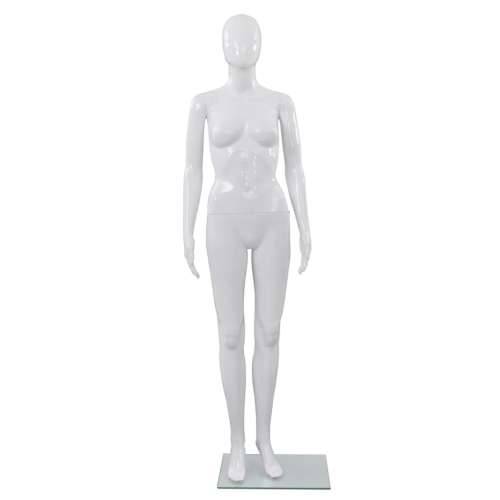 Ženska lutka za izlog sa staklenim postoljem bijela sjajna 175 cm Cijena