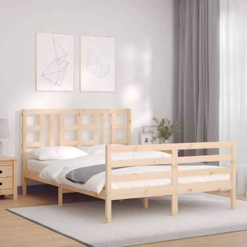 Okvir kreveta bez madraca 140 x 190 cm od masivne borovine - Prirodna 140 x 190 cm Cijena