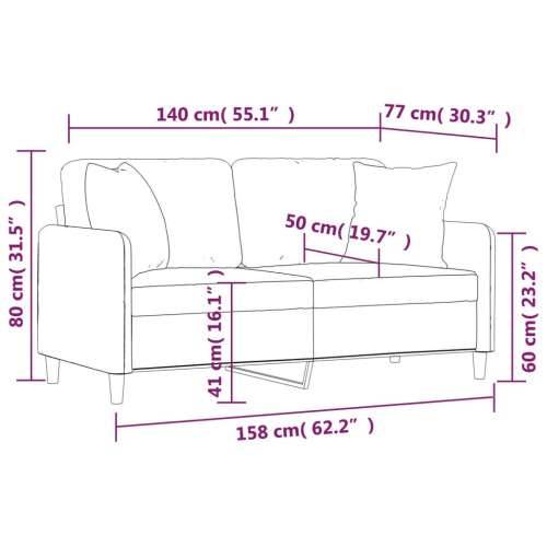 Dvosjed s ukrasnim jastucima crni 140 cm od tkanine Crna 140 cm Cijena