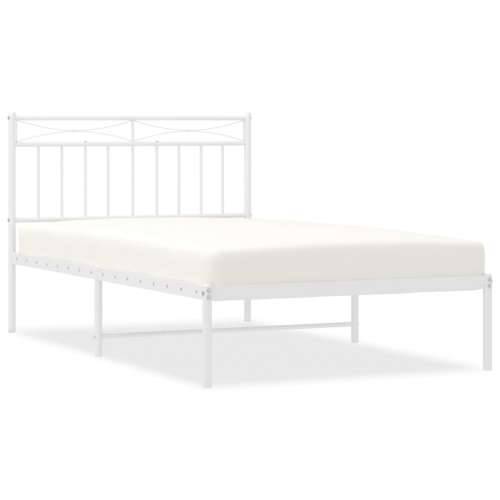Metalni okvir za krevet s uzglavljem bijeli 100x200 cm - Bijela 100 x 200 cm s uzglavljem Cijena