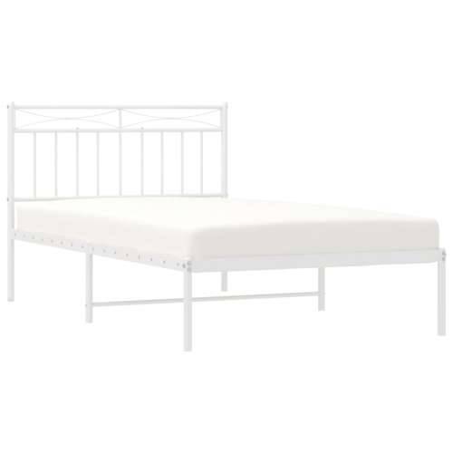Metalni okvir za krevet s uzglavljem bijeli 100x200 cm - Bijela 100 x 200 cm s uzglavljem Cijena