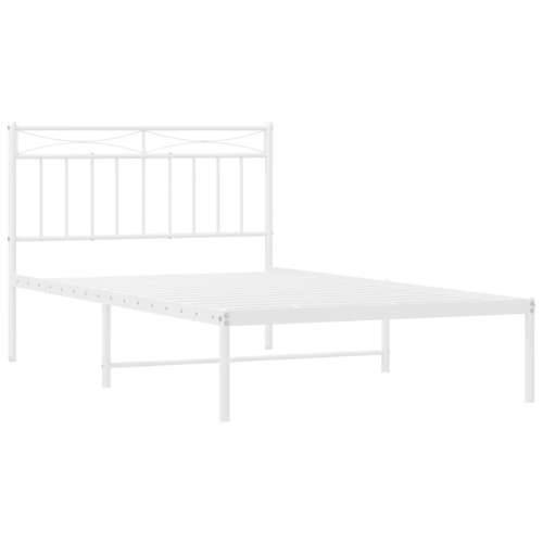 Metalni okvir za krevet s uzglavljem bijeli 100x200 cm - Bijela 100 x 200 cm s uzglavljem Cijena
