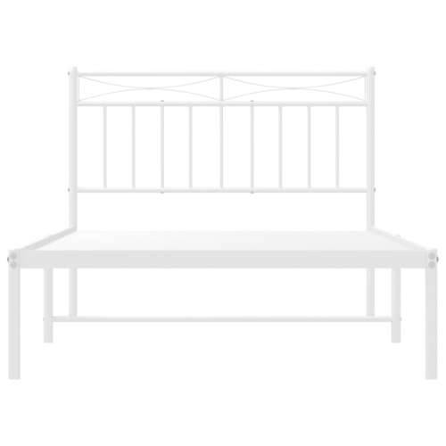 Metalni okvir za krevet s uzglavljem bijeli 100x200 cm - Bijela 100 x 200 cm s uzglavljem Cijena