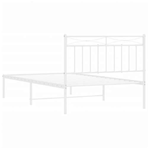 Metalni okvir za krevet s uzglavljem bijeli 100x200 cm - Bijela 100 x 200 cm s uzglavljem Cijena