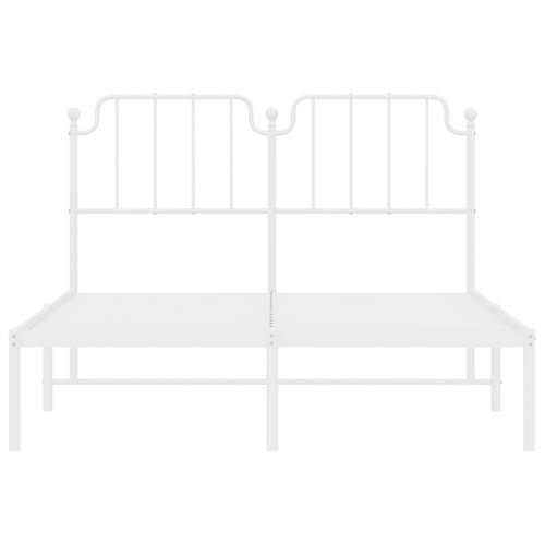 Metalni okvir za krevet s uzglavljem bijeli 140 x 190 cm - Bijela 140 x 190 cm s uzglavljem Cijena