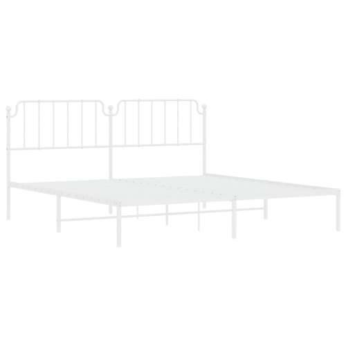 Metalni okvir za krevet s uzglavljem bijeli 200x200 cm - Bijela 200 x 200 cm s uzglavljem Cijena