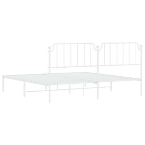 Metalni okvir za krevet s uzglavljem bijeli 200x200 cm - Bijela 200 x 200 cm s uzglavljem Cijena