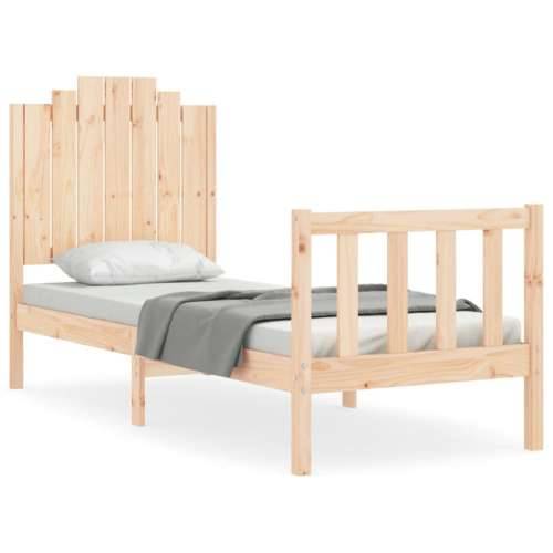 Okvir kreveta s uzglavljem mali jednokrevetni masivno drvo - Prirodna 75 x 190 cm Cijena