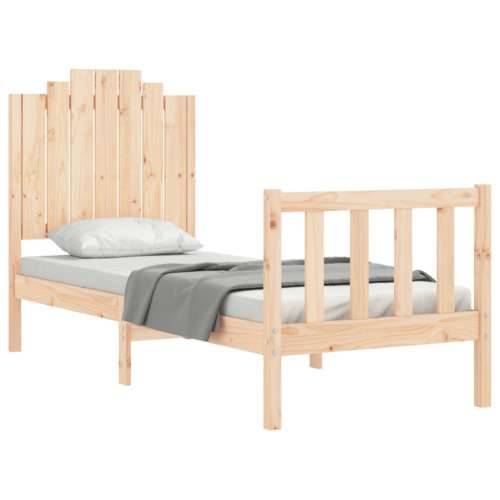 Okvir kreveta s uzglavljem mali jednokrevetni masivno drvo - Prirodna 75 x 190 cm Cijena
