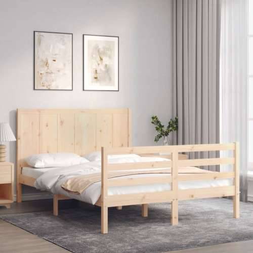 Okvir za krevet s uzglavljem 140x200 cm od masivnog drva - Prirodna 140 x 200 cm Cijena