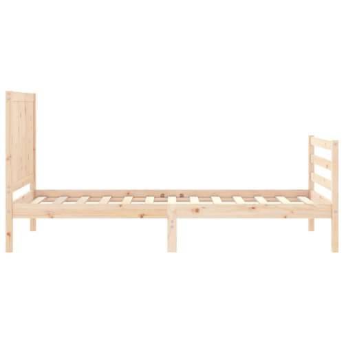 Okvir kreveta s uzglavljem mali jednokrevetni masivno drvo - Prirodna 75 x 190 cm Cijena