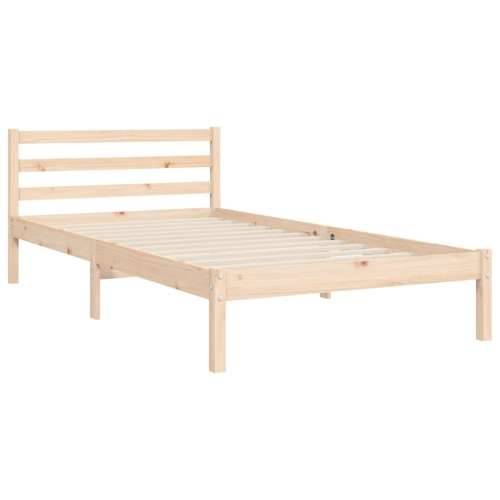Okvir kreveta s uzglavljem mali jednokrevetni masivno drvo - Prirodna 75 x 190 cm Cijena