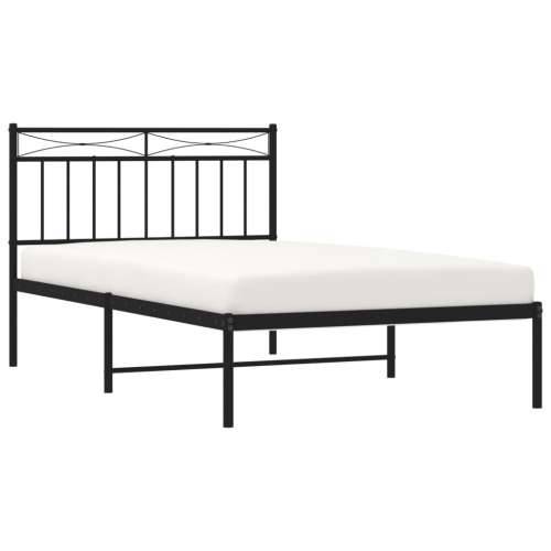 Metalni okvir za krevet s uzglavljem crni 100x200 cm - Crna 100 x 200 cm s uzglavljem Cijena