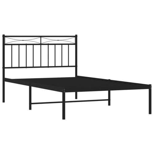 Metalni okvir za krevet s uzglavljem crni 100x200 cm - Crna 100 x 200 cm s uzglavljem Cijena