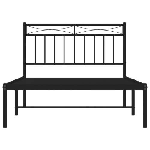Metalni okvir za krevet s uzglavljem crni 100x200 cm - Crna 100 x 200 cm s uzglavljem Cijena