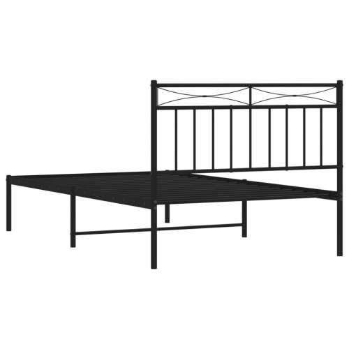 Metalni okvir za krevet s uzglavljem crni 100x200 cm - Crna 100 x 200 cm s uzglavljem Cijena