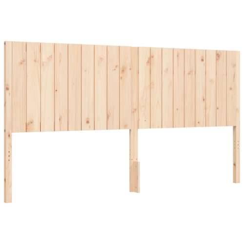 Okvir kreveta s uzglavljem veliki bračni od masivnog drva - Prirodna 180 x 200 cm Cijena