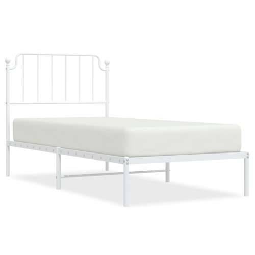 Metalni okvir za krevet s uzglavljem bijeli 90 x 190 cm - Bijela 90 x 190 cm s uzglavljem Cijena