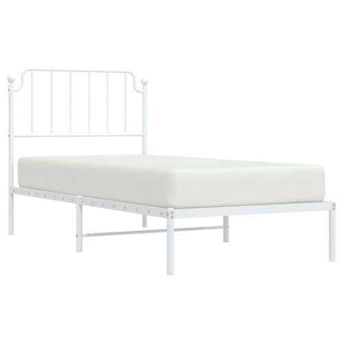 Metalni okvir za krevet s uzglavljem bijeli 90 x 190 cm - Bijela 90 x 190 cm s uzglavljem Cijena