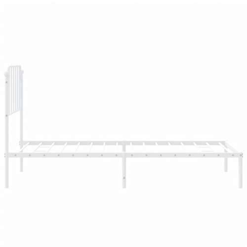 Metalni okvir za krevet s uzglavljem bijeli 90 x 190 cm - Bijela 90 x 190 cm s uzglavljem Cijena