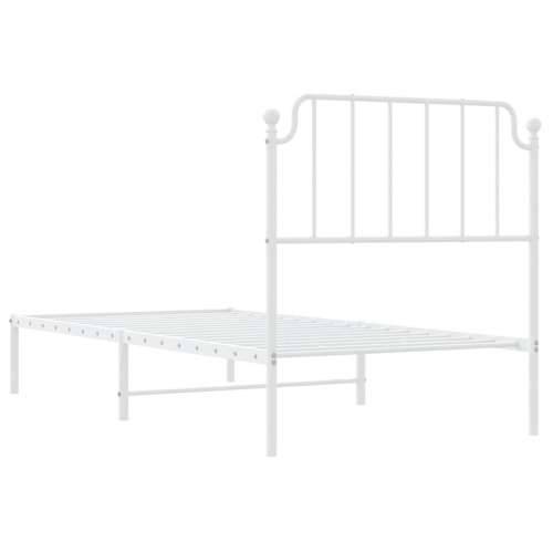 Metalni okvir za krevet s uzglavljem bijeli 90 x 190 cm - Bijela 90 x 190 cm s uzglavljem Cijena
