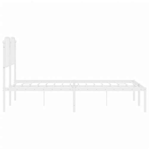 Metalni okvir za krevet s uzglavljem bijeli 135x190 cm - Bijela 135 x 190 cm s uzglavljem Cijena