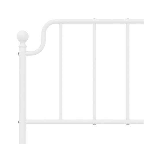 Metalni okvir za krevet s uzglavljem bijeli 135x190 cm - Bijela 135 x 190 cm s uzglavljem Cijena