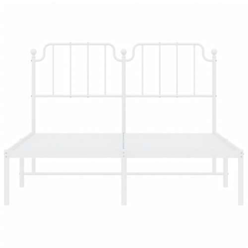 Metalni okvir za krevet s uzglavljem bijeli 140 x 200 cm - Bijela 140 x 200 cm s uzglavljem Cijena