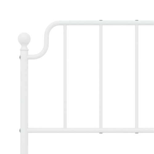 Metalni okvir za krevet s uzglavljem bijeli 140 x 200 cm - Bijela 140 x 200 cm s uzglavljem Cijena