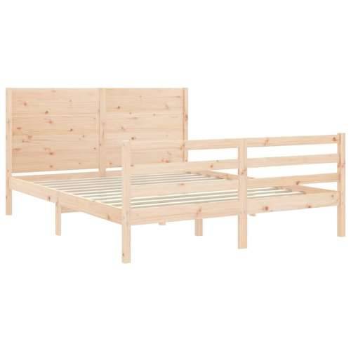 Okvir kreveta s uzglavljem 160 x 200 cm od masivnog drva Prirodna 160 x 200 cm Cijena
