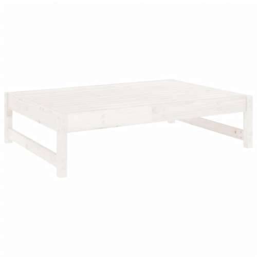 Vrtni tabure bijeli 120 x 80 cm od masivne borovine - Bijela boja bora 1 naslon za noge Cijena